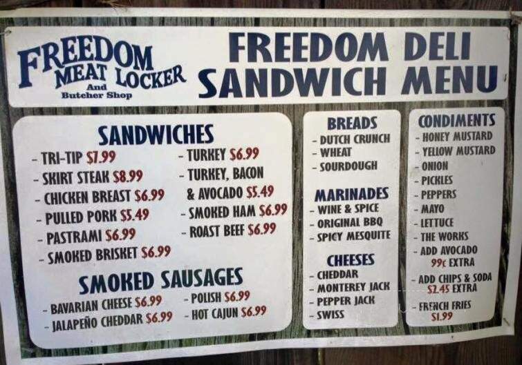 Freedom Meat Lockers - Freedom, CA menu_pic