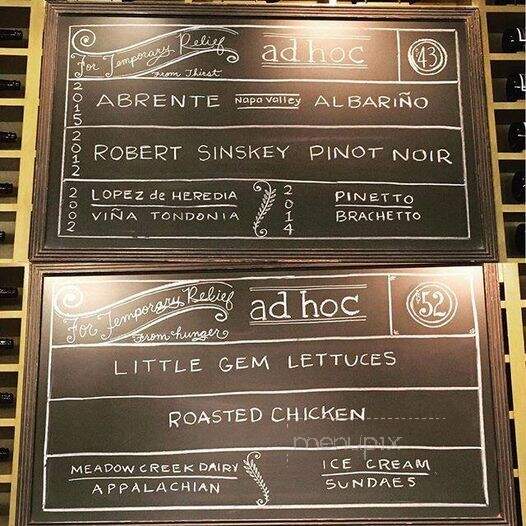 Ad Hoc - Yountville, CA menu_pic