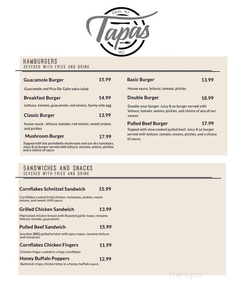 Tapas - Deal, NJ menu_pic