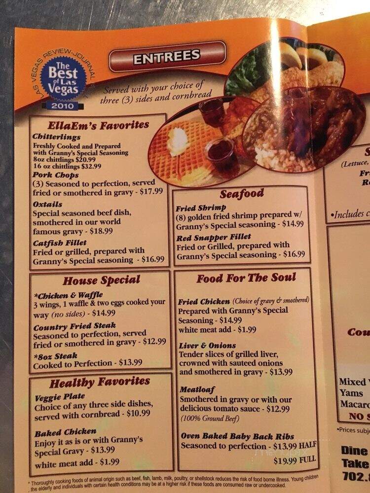 Ella Em's Soul Food - North Las Vegas, NV menu_pic