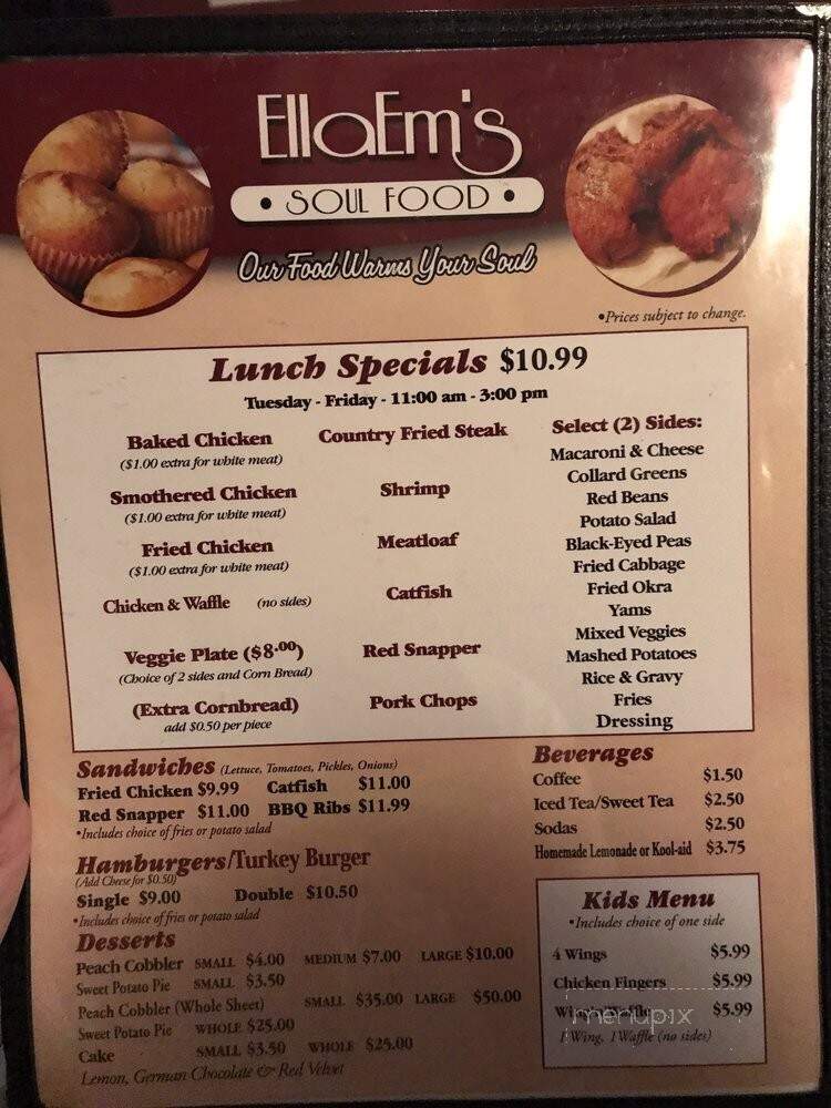 Ella Em's Soul Food - North Las Vegas, NV menu_pic
