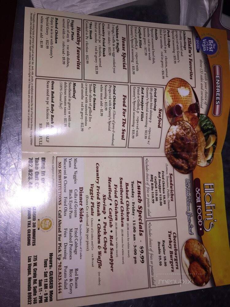Ella Em's Soul Food - North Las Vegas, NV menu_pic