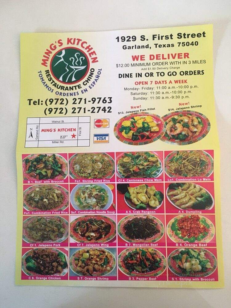 Ming's Kitchen - Garland, TX menu_pic