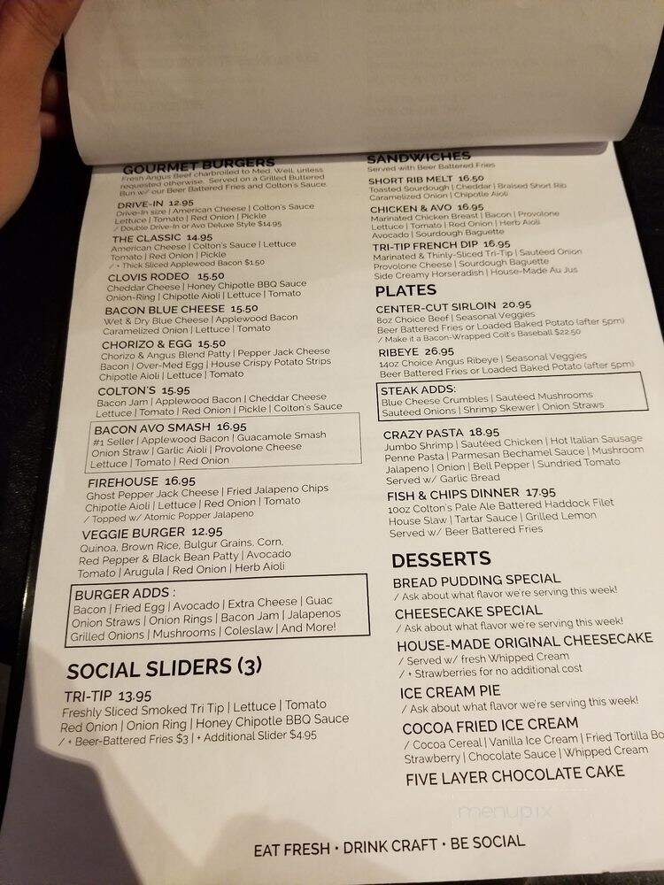 Colton's Social House - Clovis, CA menu_pic