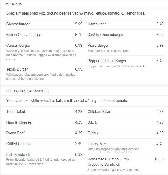 Caesar's Pizza Palace Restaurant - Princess Anne, MD menu_pic