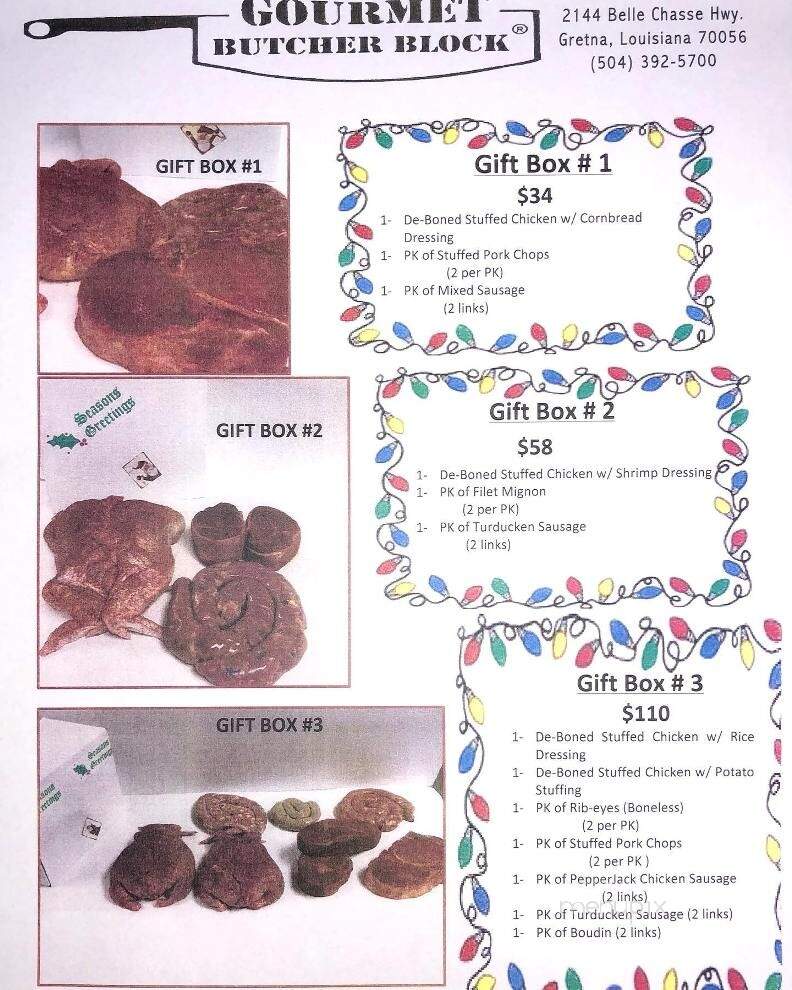 Gourmet Butcher Block - Gretna, LA menu_pic
