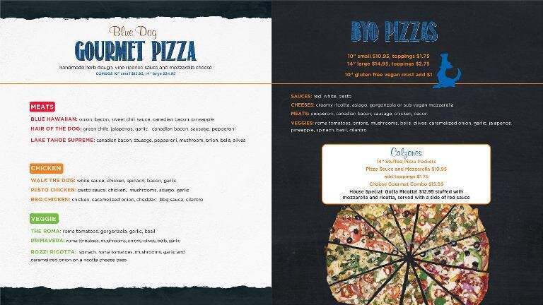 Blue Dog Pizza, Midtown - South Lake Tahoe, CA menu_pic