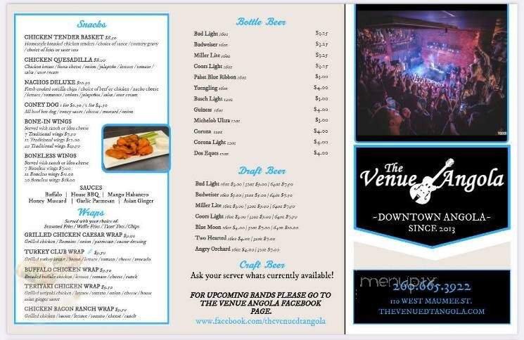 The Venue - Angola, IN menu_pic