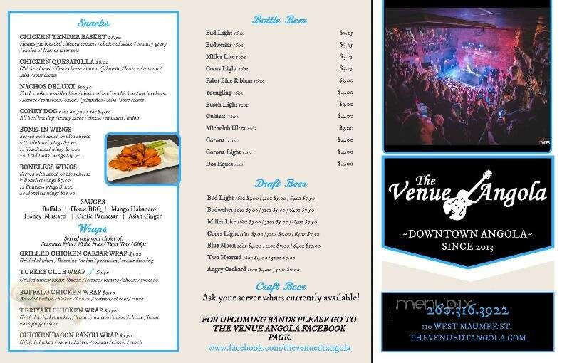The Venue - Angola, IN menu_pic