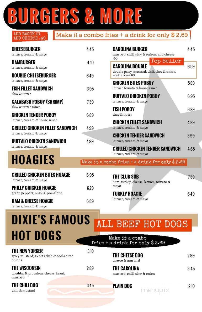Dixie's Fish and Chicken - Newton, NC menu_pic