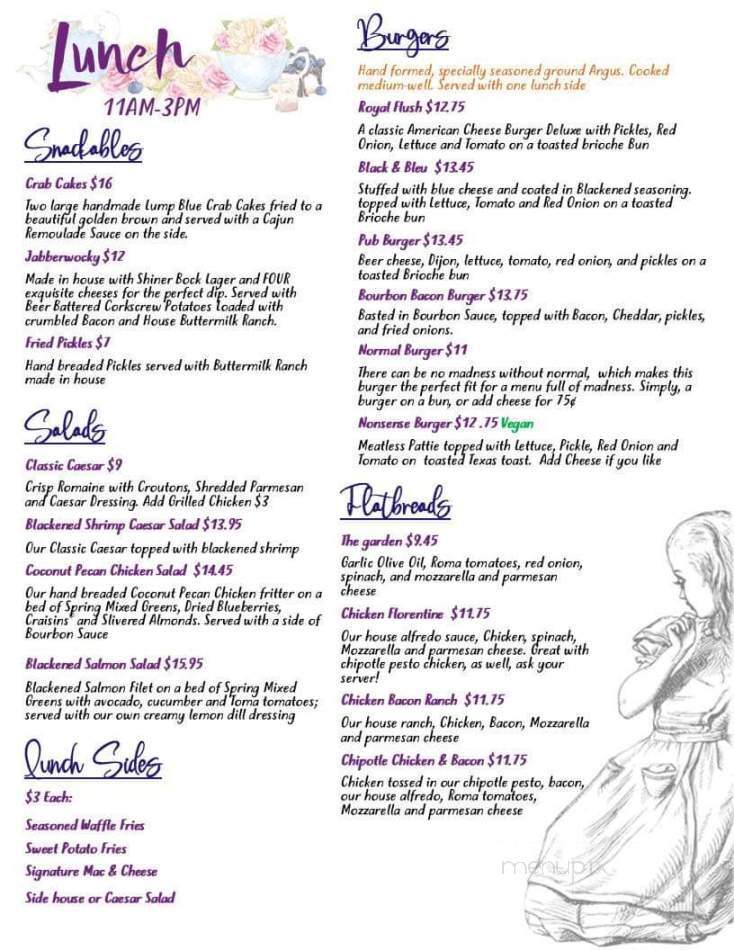 The Wonderland Cafe - Clarksville, TN menu_pic