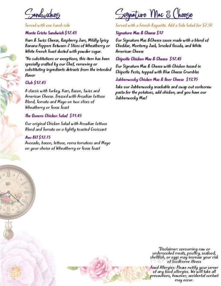 The Wonderland Cafe - Clarksville, TN menu_pic