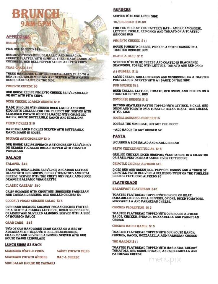 The Wonderland Cafe - Clarksville, TN menu_pic