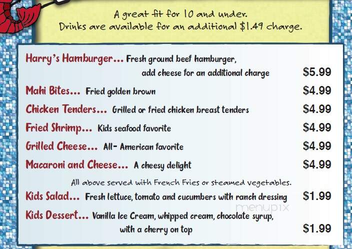 Harry's Seafood Bar & Grille - Ocala, FL menu_pic