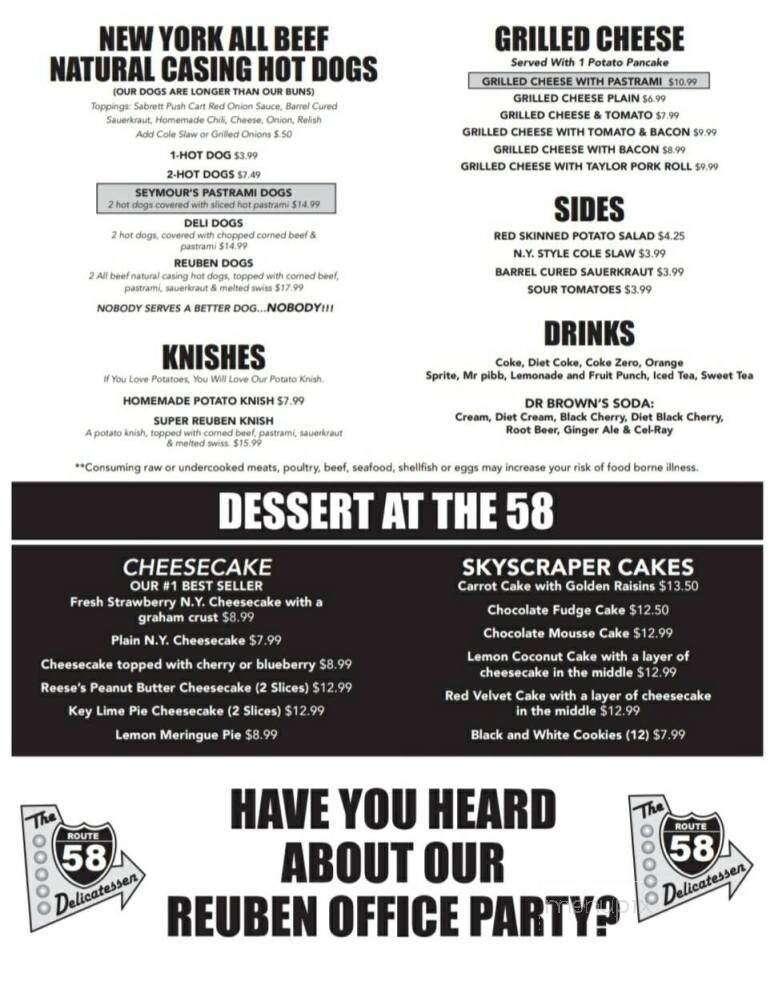 Route 58 Delicatessen - Virginia Beach, VA menu_pic