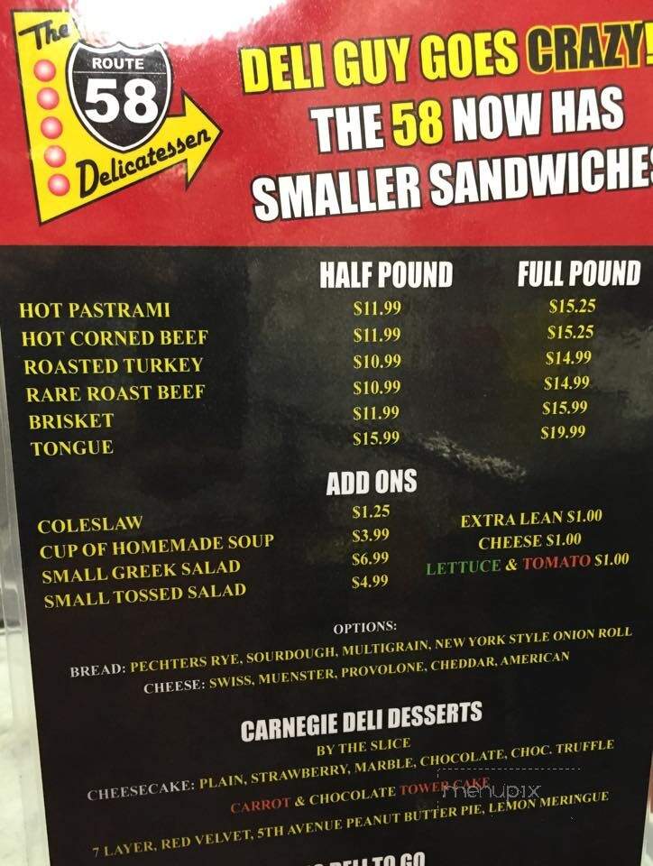 Route 58 Delicatessen - Virginia Beach, VA menu_pic