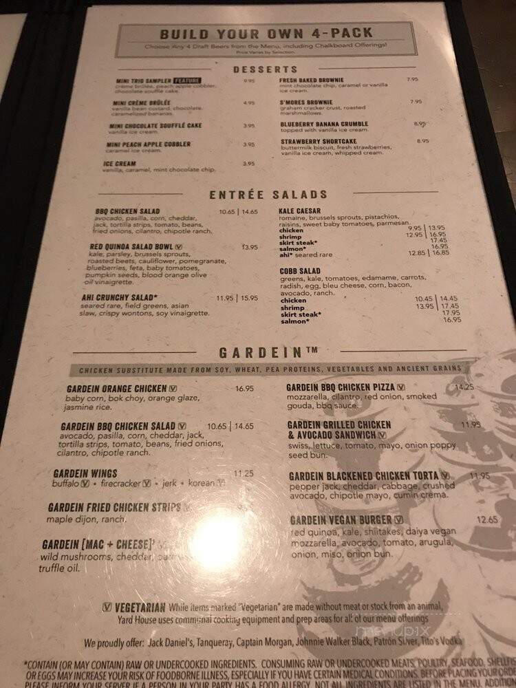 Yard House - Meridian, ID menu_pic
