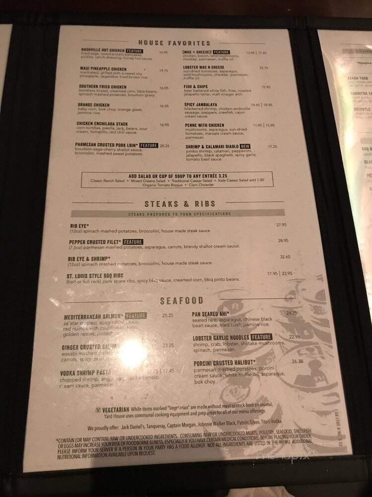 Yard House - Meridian, ID menu_pic