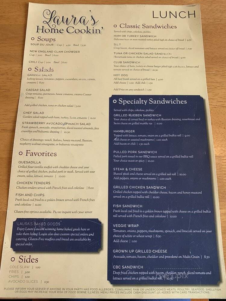 Laura's Home Cooking - Mashpee, MA menu_pic