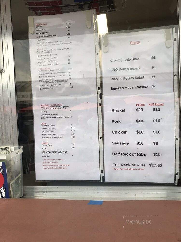 Woodhill Small Batch BBQ - Littleton, CO menu_pic