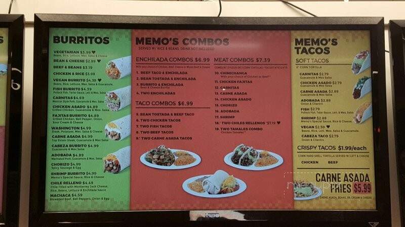 Memo's - Auburn, WA menu_pic