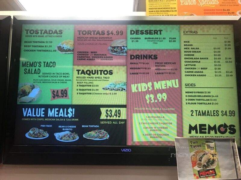 Memo's - Auburn, WA menu_pic