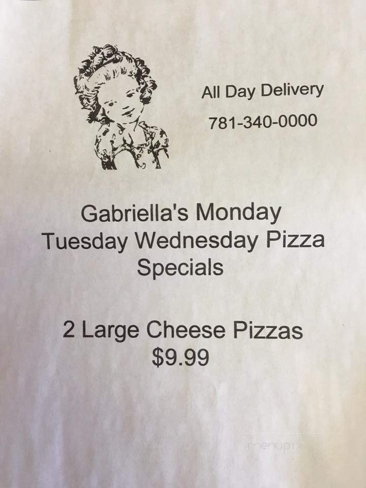 Gabriella's Pizza - South Weymouth, MA menu_pic