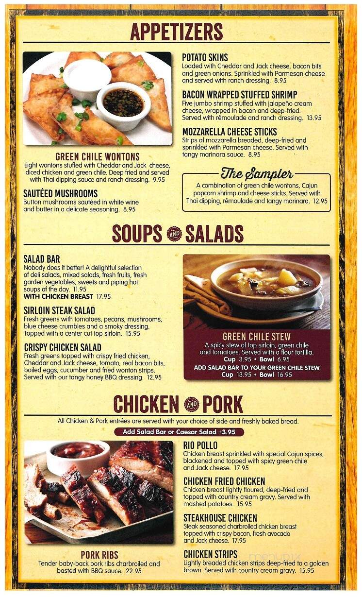 Cattle Baron Steak & Seafood - Portales, NM menu_pic