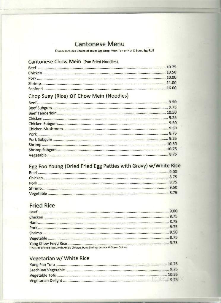 Chin's Chop Suey - Livonia, MI menu_pic