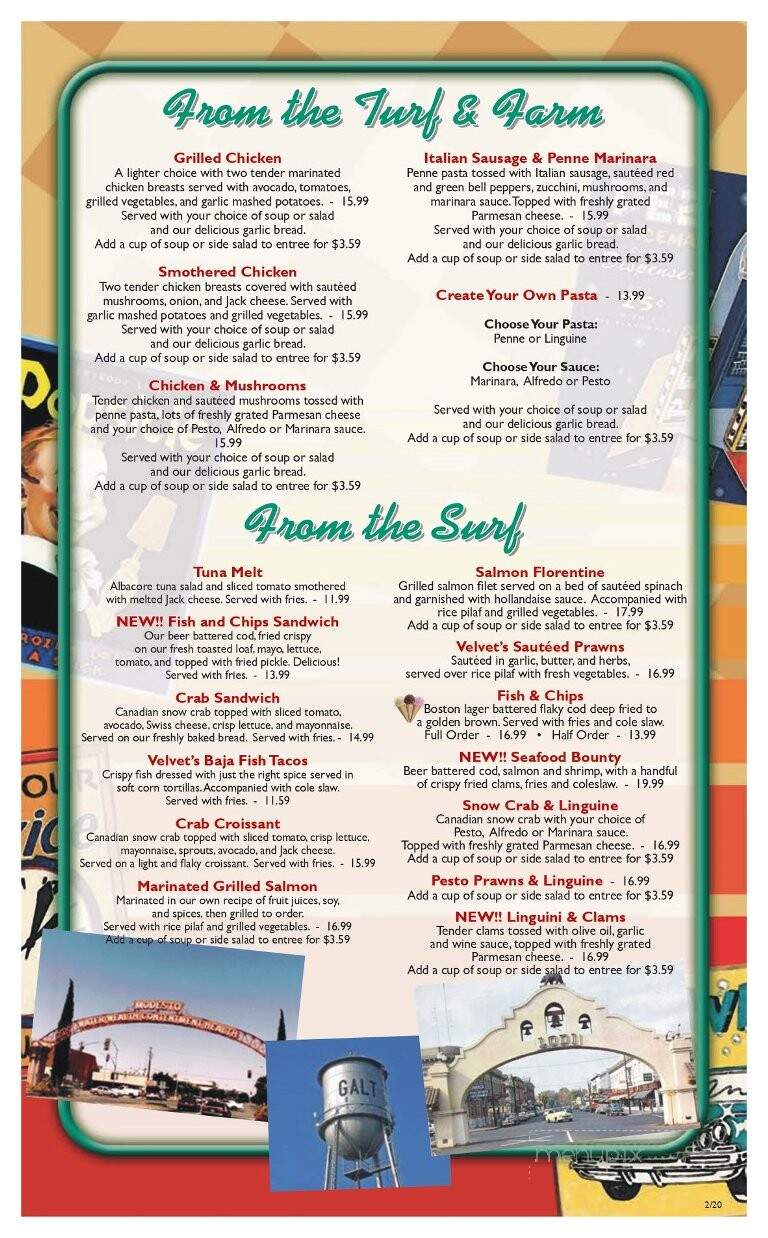 Velvet Grill & Creamery - Galt, CA menu_pic