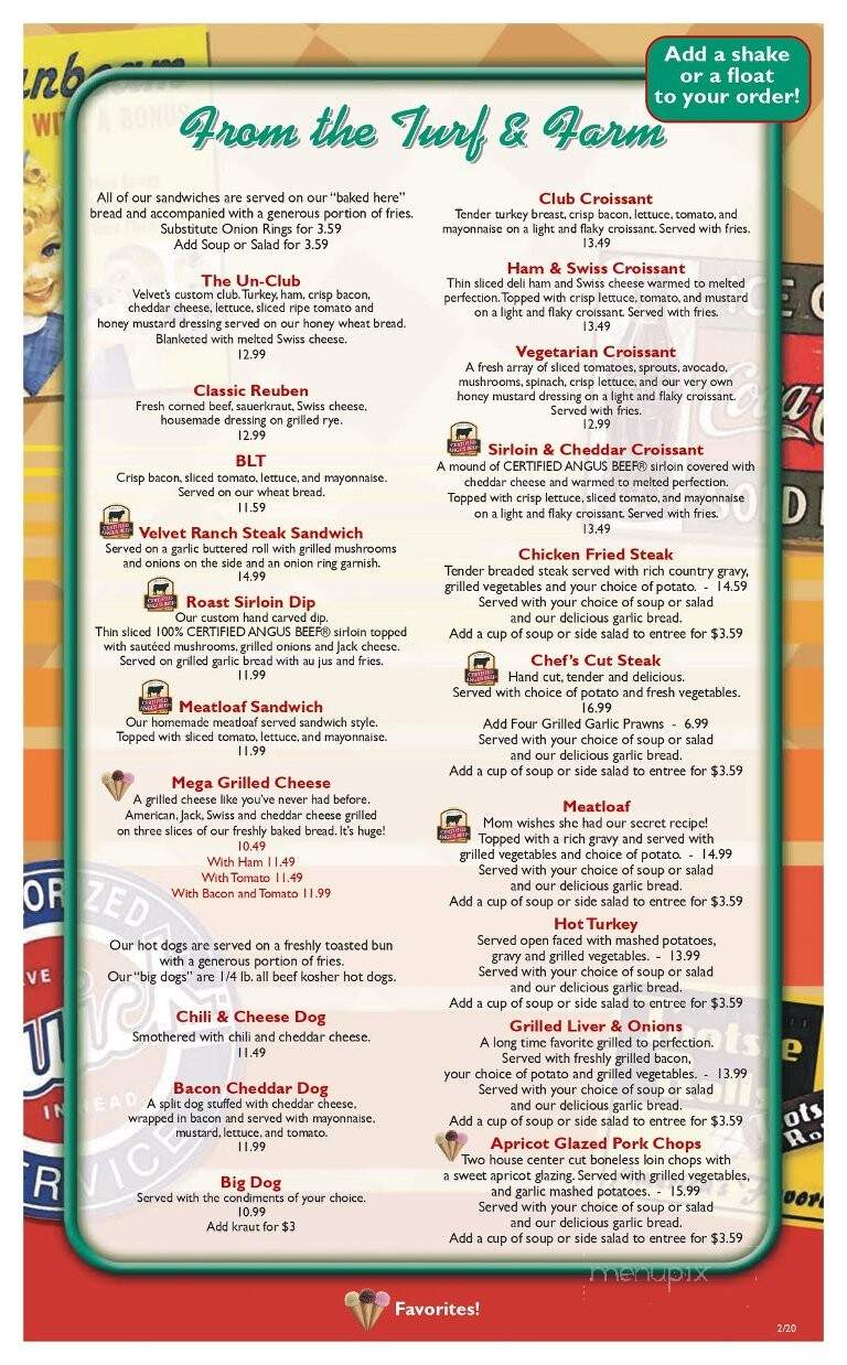 Velvet Grill & Creamery - Galt, CA menu_pic