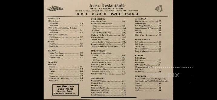 Jose's Restaurant - Cedar Springs, MI