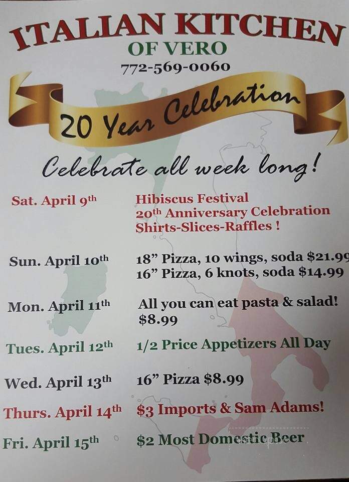 Italian Kitchen - Vero Beach, FL menu_pic