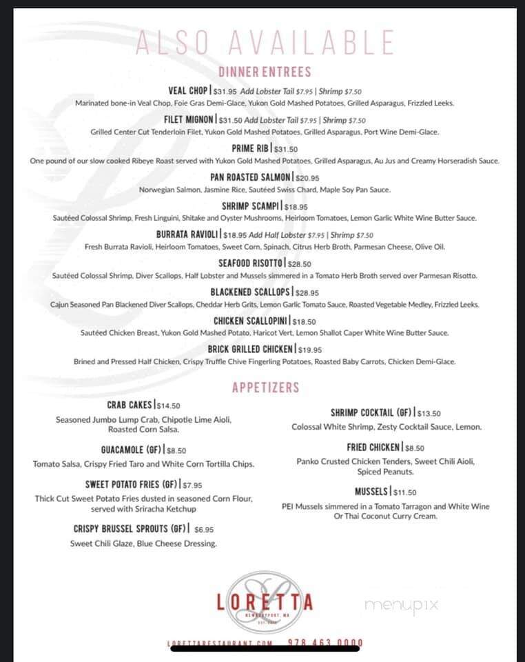 Loretta - Newburyport, MA menu_pic