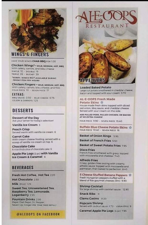 Al-E-Oops Restaurant - Lancaster, NY menu_pic
