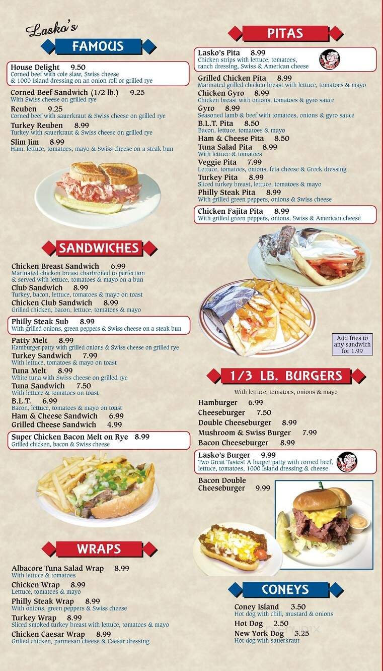 Lasko's Restaurant - Bay City, MI menu_pic