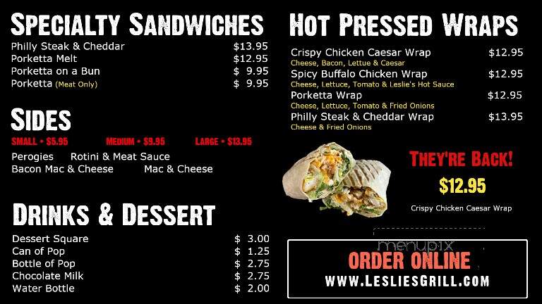 Leslie's Charbroil & Grill - Greater Sudbury, ON menu_pic