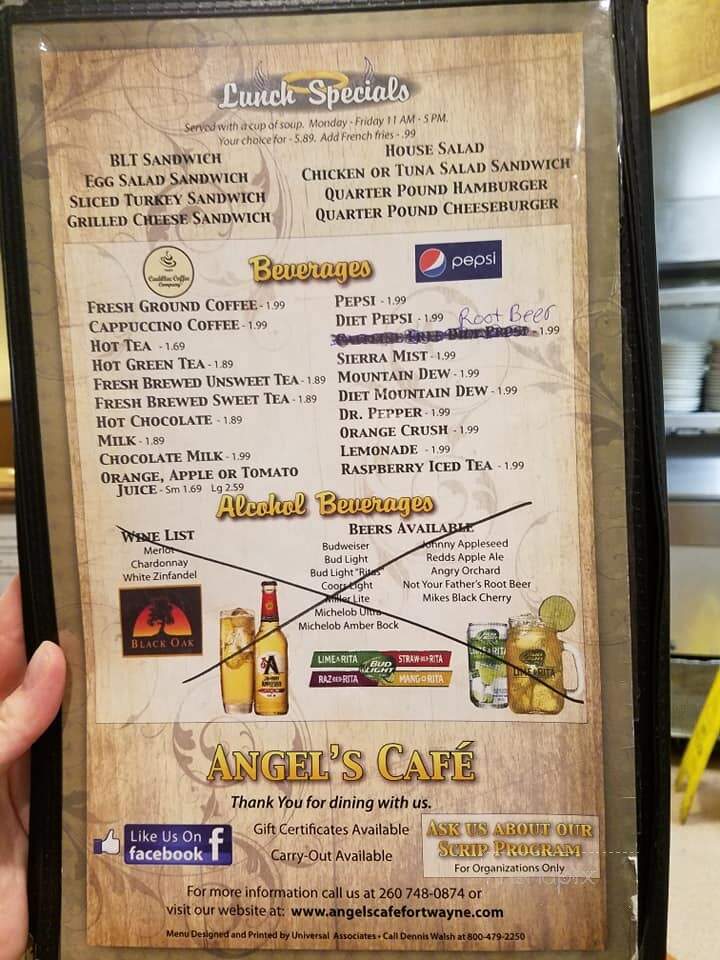 Angel's Cafe - Fort Wayne, IN menu_pic