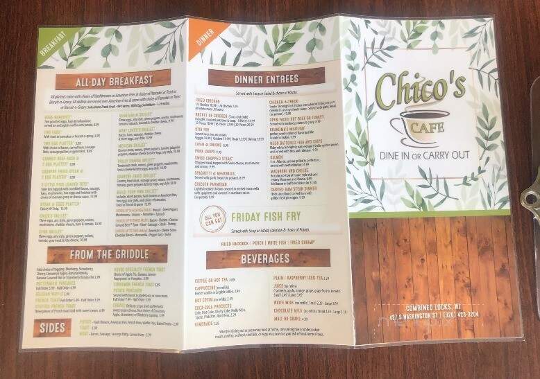 Chico's Cafe - Combined Locks, WI menu_pic