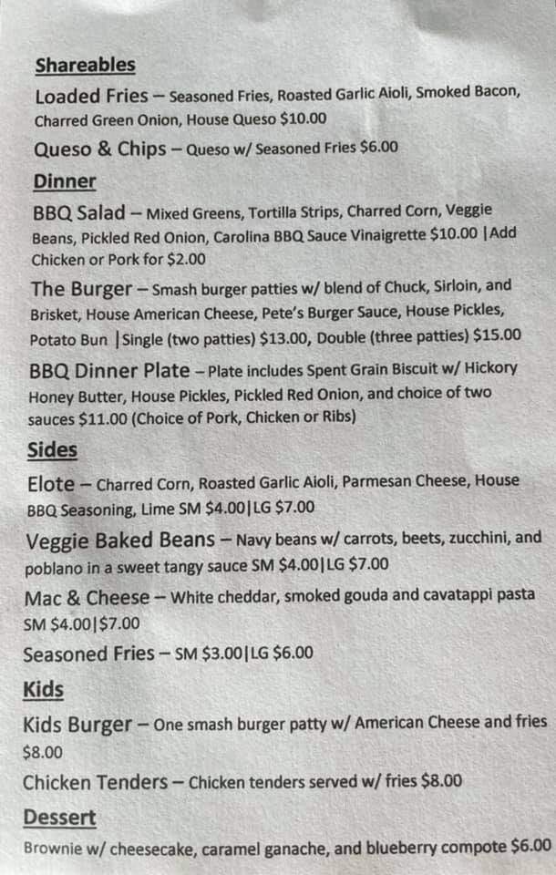 Coopersville Brewing Company - Coopersville, MI menu_pic