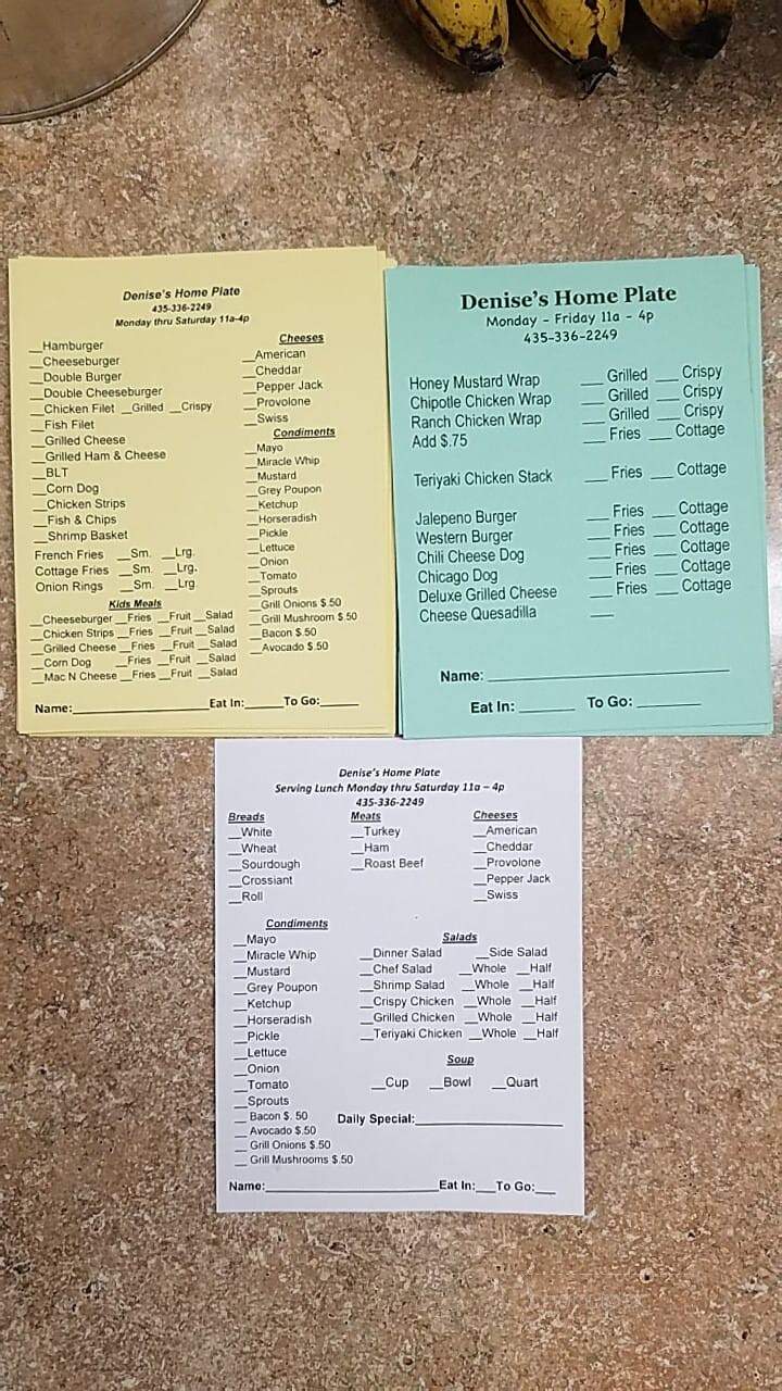Denise's Home Plate - Coalville, UT menu_pic