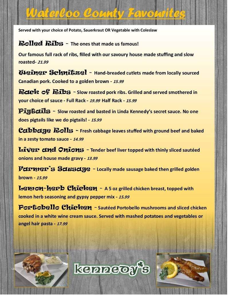 Kennedy's Restaurant - Kitchener, ON menu_pic