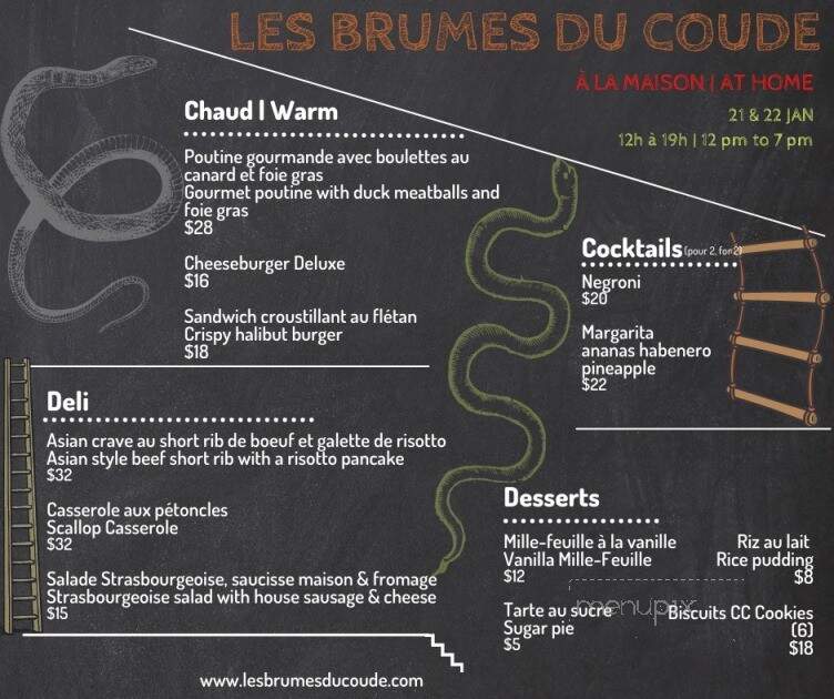 Les Brumes du Coude - Moncton, NB menu_pic