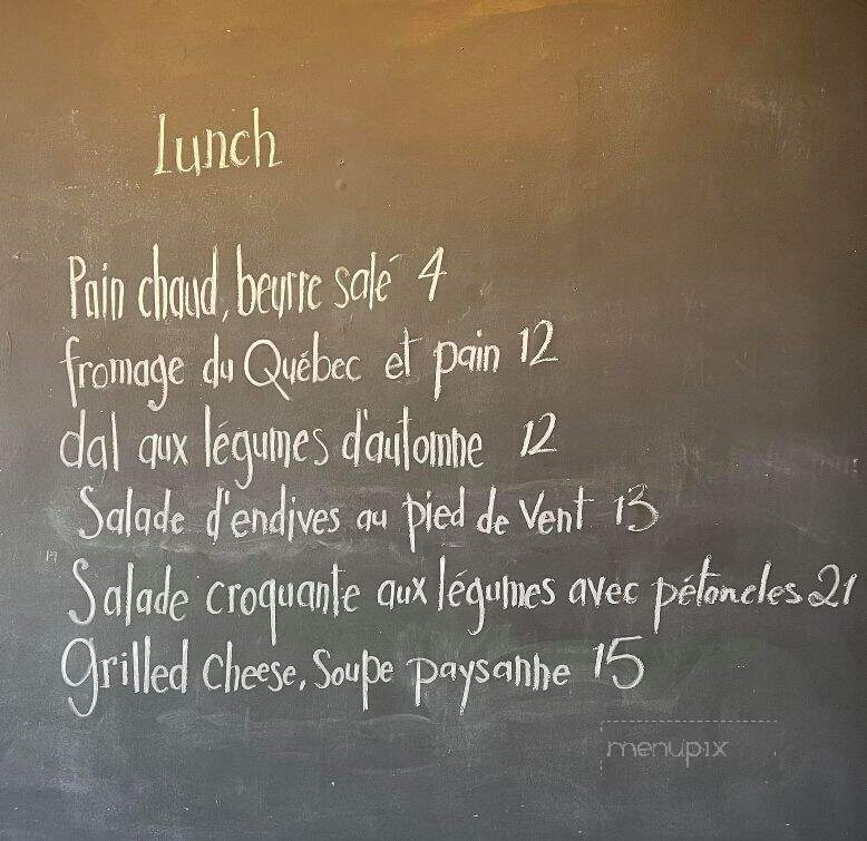 Les Brumes du Coude - Moncton, NB menu_pic