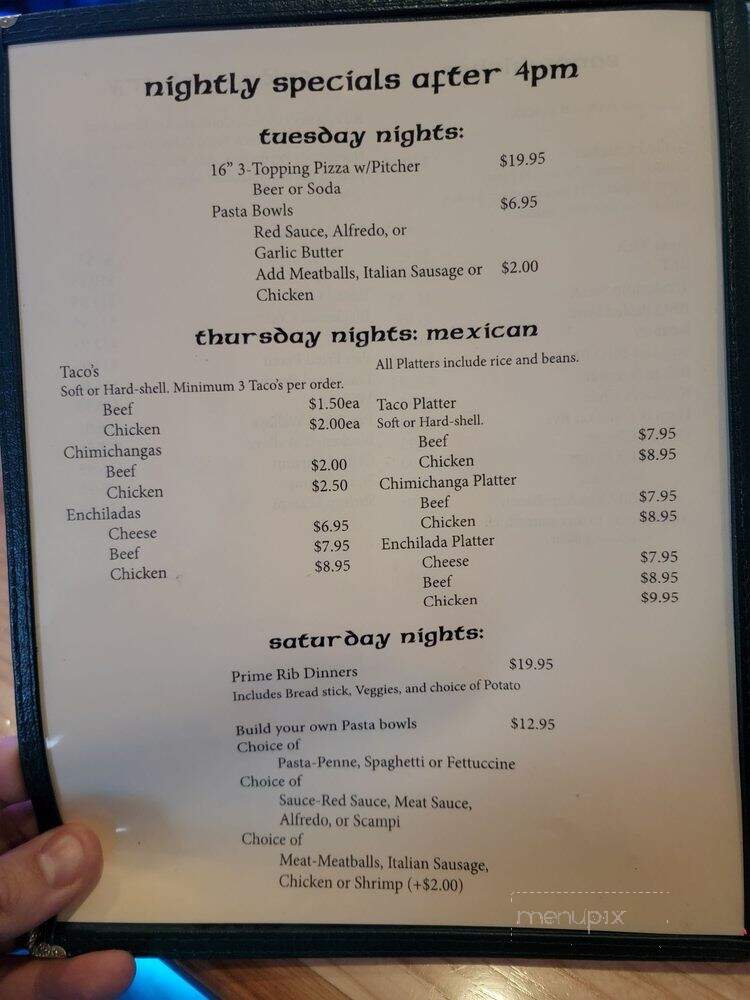 Kenicky's Public House - Richfield, WI menu_pic
