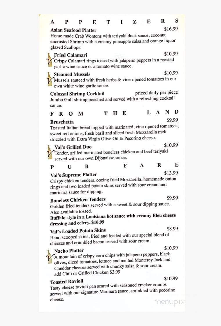 Val's Restaurant & Pizza - Holden, MA menu_pic