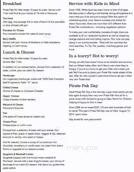 White Spot Restaurant - Maple Ridge, BC menu_pic