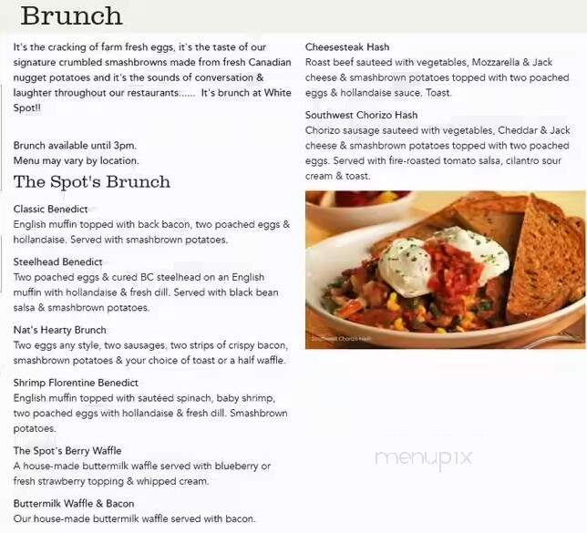 White Spot Restaurant - Maple Ridge, BC menu_pic