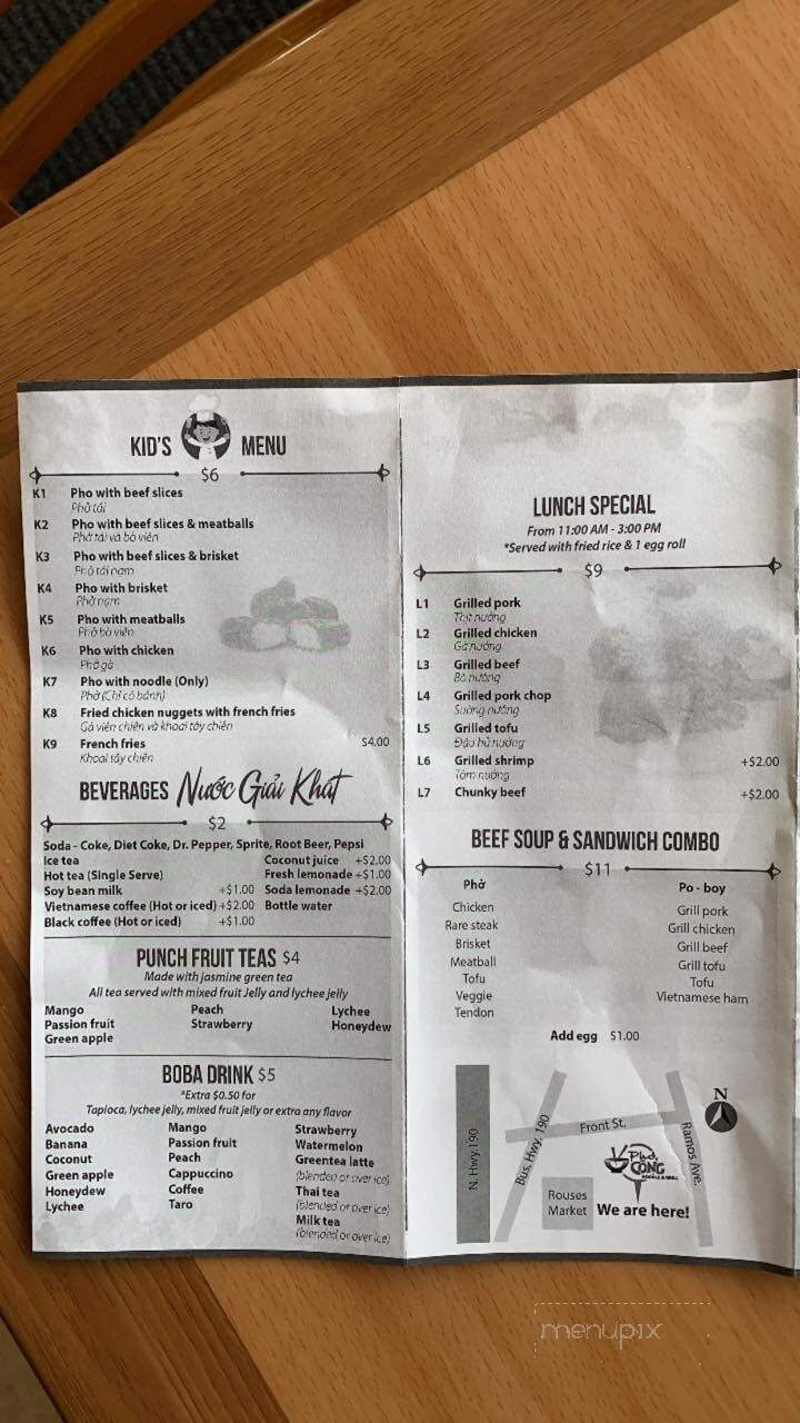 Pho Cong Noodles & Grill - Covington, LA menu_pic
