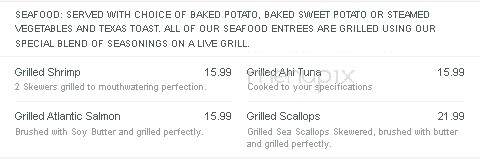 Ribeyes Steakhouse - Washington, NC menu_pic